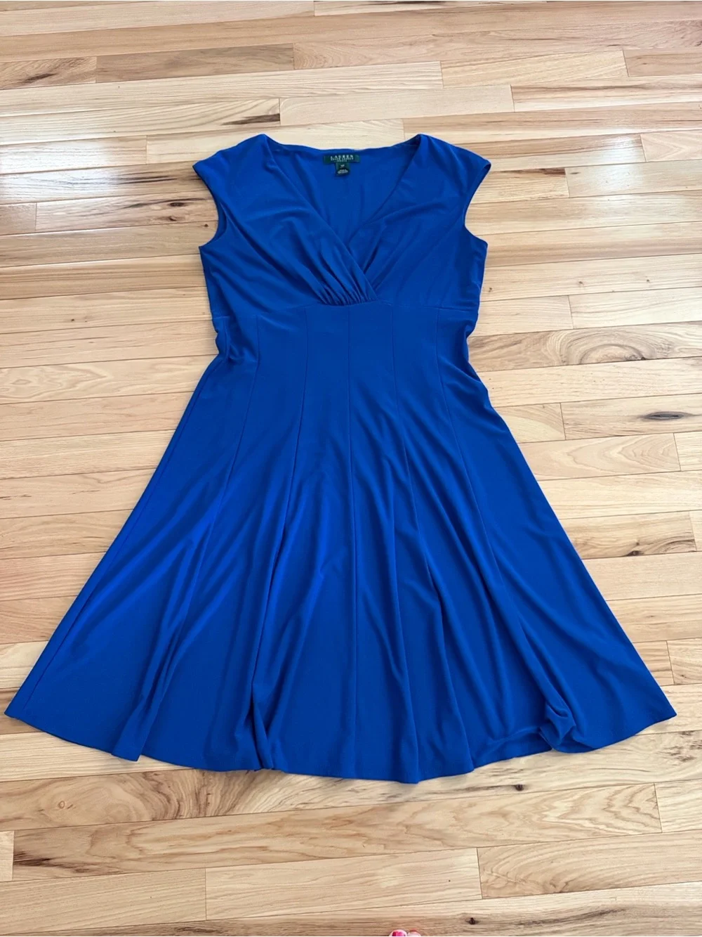 Ralph Lauren Royal Blue V-Neck Midi Dress - Picture 3 of 3
